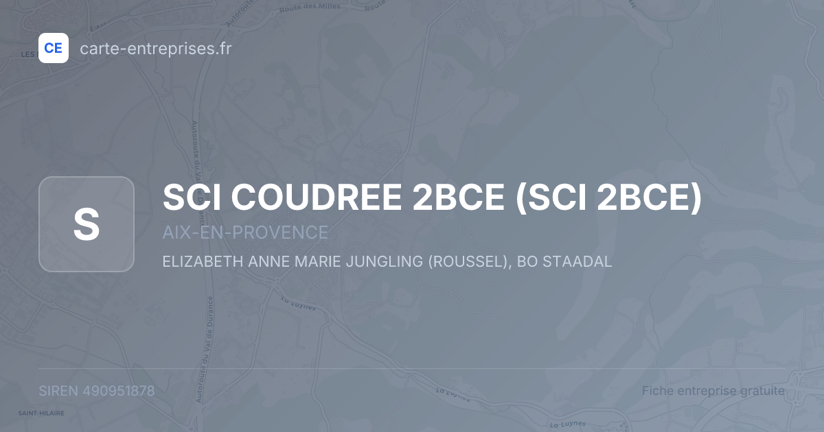 SCI COUDREE 2BCE (SCI 2BCE) — 490951878 — fiche entreprise