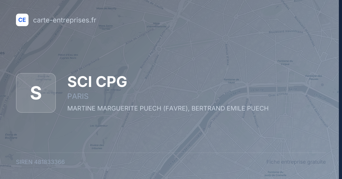 SCI CPG — 481833366 — fiche entreprise