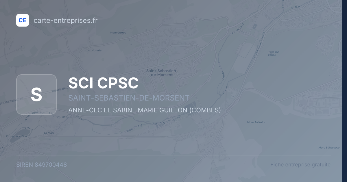 SCI CPSC — 849700448 — fiche entreprise