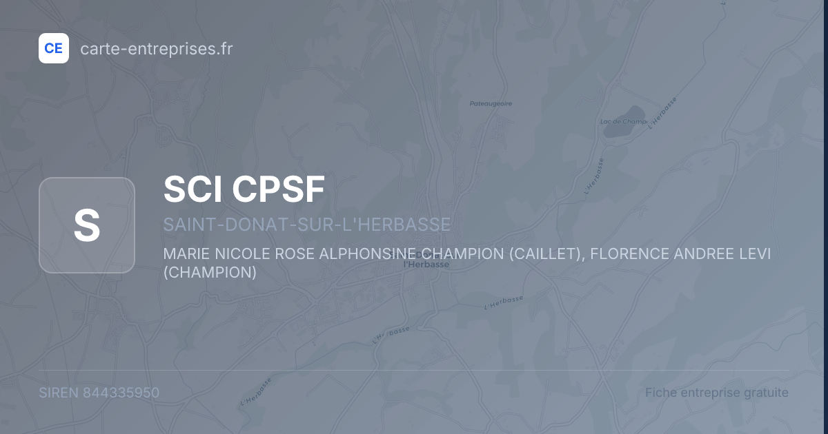 SCI CPSF — 844335950 — fiche entreprise