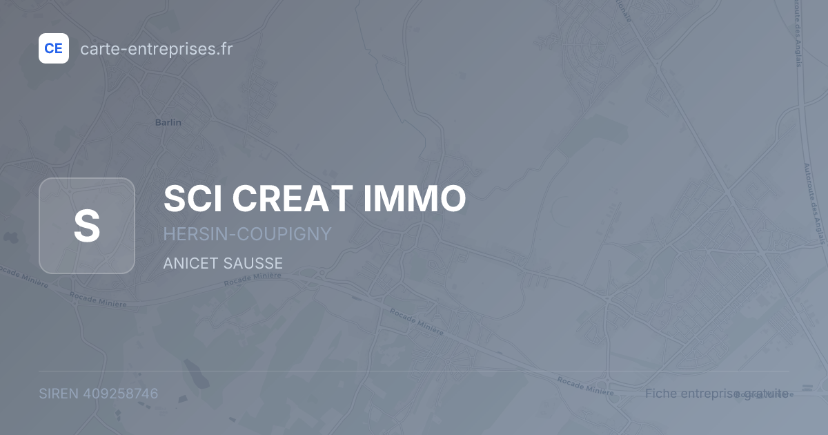 SCI CREAT IMMO — 409258746 — fiche entreprise