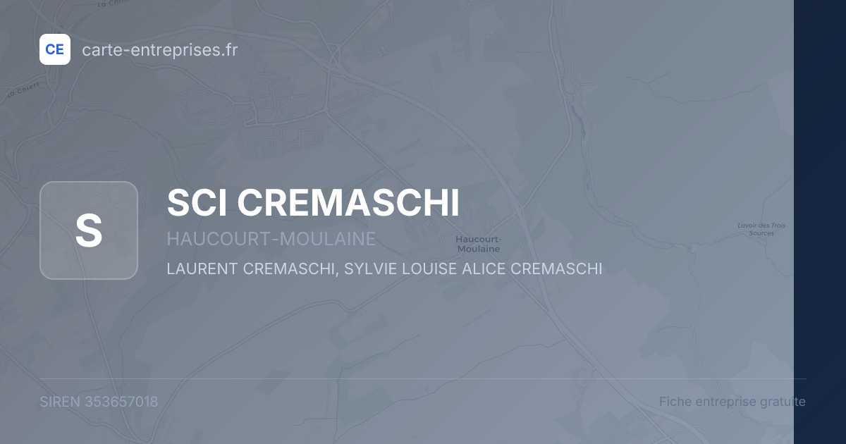 SCI CREMASCHI — 353657018 — fiche entreprise