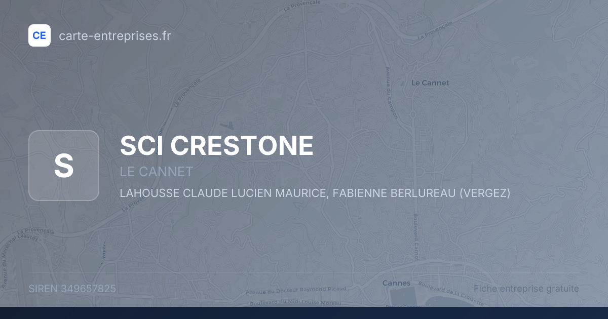 SCI CRESTONE — 349657825 — fiche entreprise