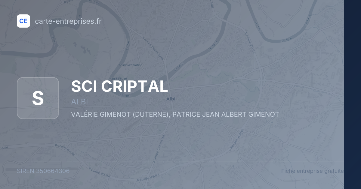 SCI CRIPTAL — 350664306 — fiche entreprise