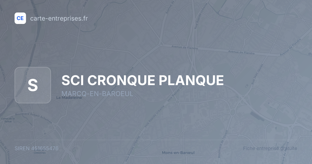 SCI CRONQUE PLANQUE — 451655476 — fiche entreprise
