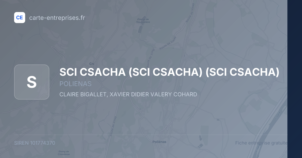 SCI CSACHA (SCI CSACHA) (SCI CSACHA) — 101774370 — fiche entreprise