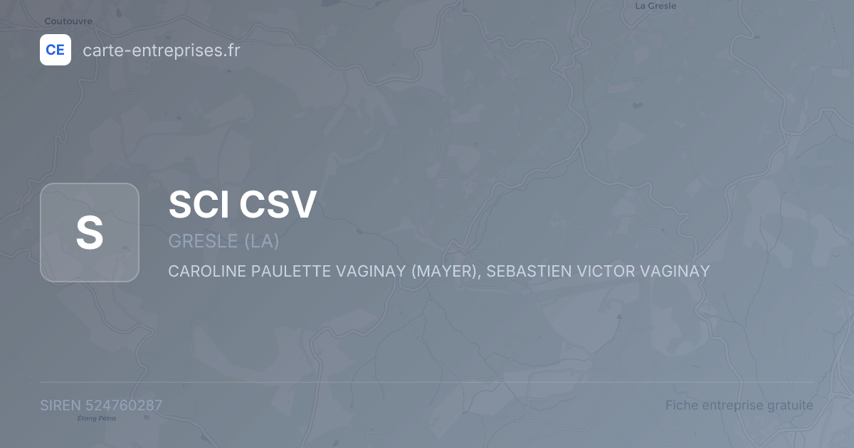 SCI CSV — 524760287 — fiche entreprise