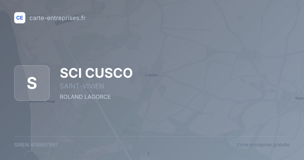 SCI CUSCO — 408657997 — fiche entreprise
