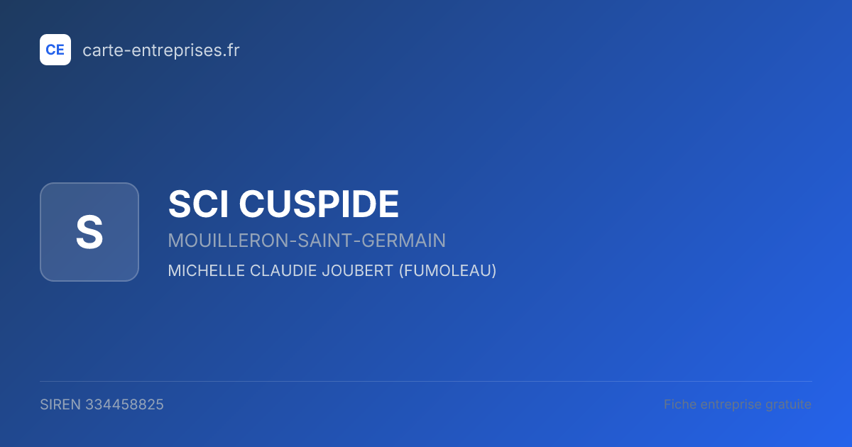 SCI CUSPIDE — 334458825 — fiche entreprise