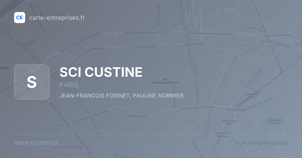 SCI CUSTINE — 523905503 — fiche entreprise