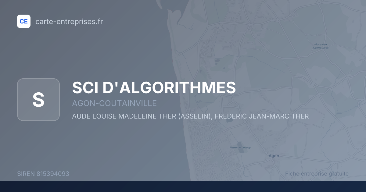 SCI D'ALGORITHMES — 815394093 — fiche entreprise