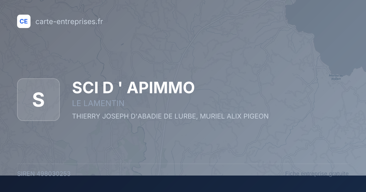 SCI D ' APIMMO — 498030253 — fiche entreprise