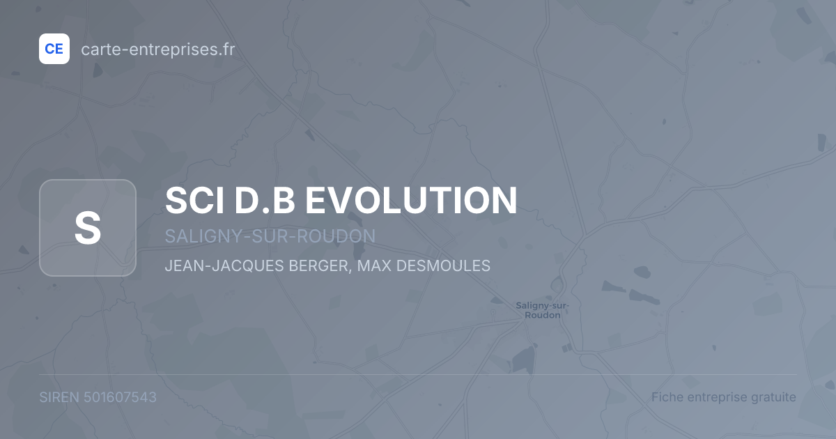 SCI D.B EVOLUTION — 501607543 — fiche entreprise