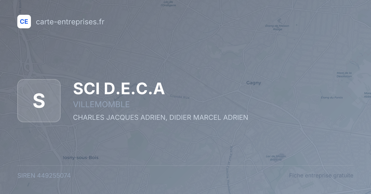 SCI D.E.C.A — 449255074 — fiche entreprise