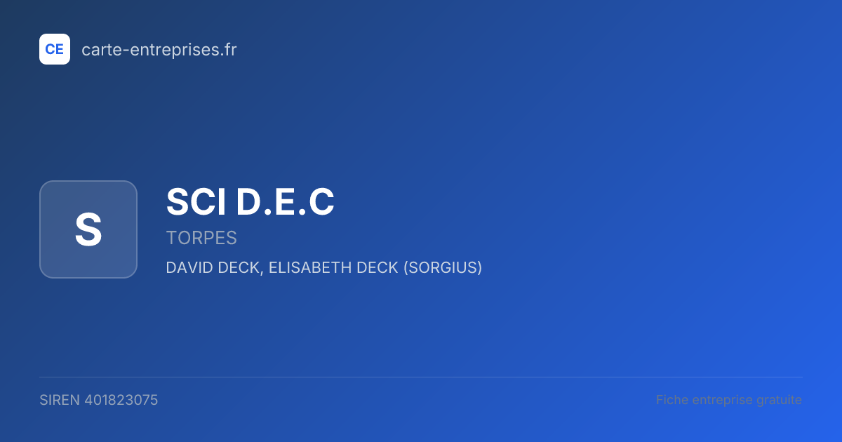SCI D.E.C — 401823075 — fiche entreprise