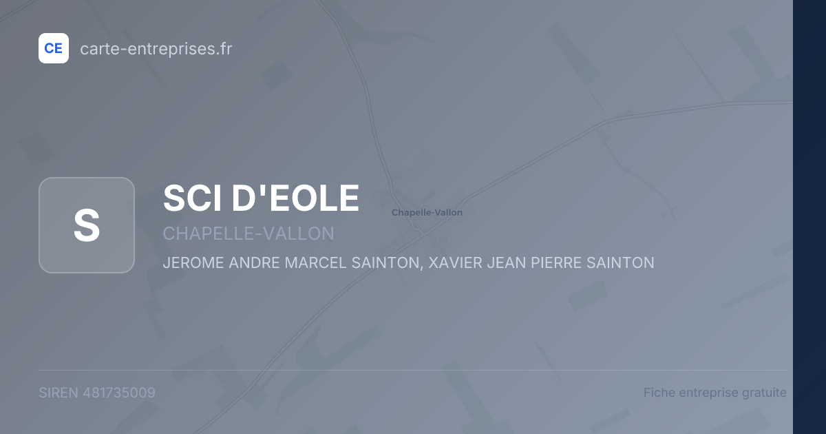 SCI D'EOLE — 481735009 — fiche entreprise