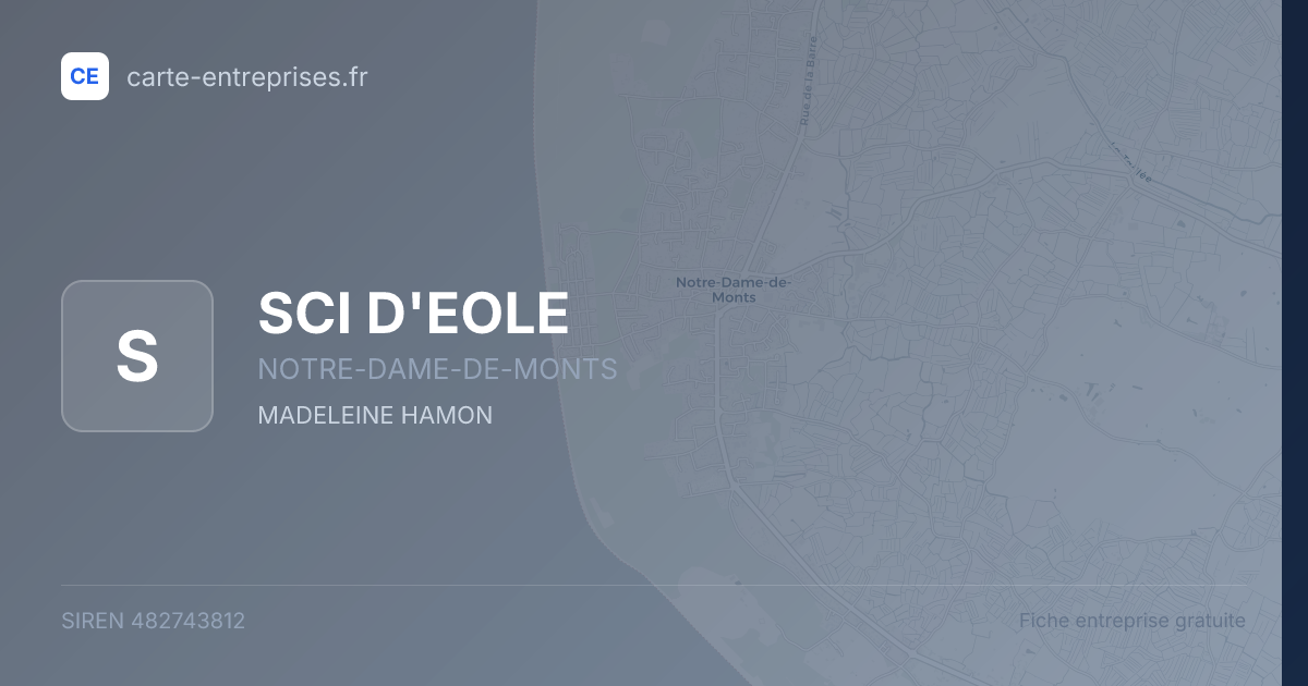 SCI D'EOLE — 482743812 — fiche entreprise