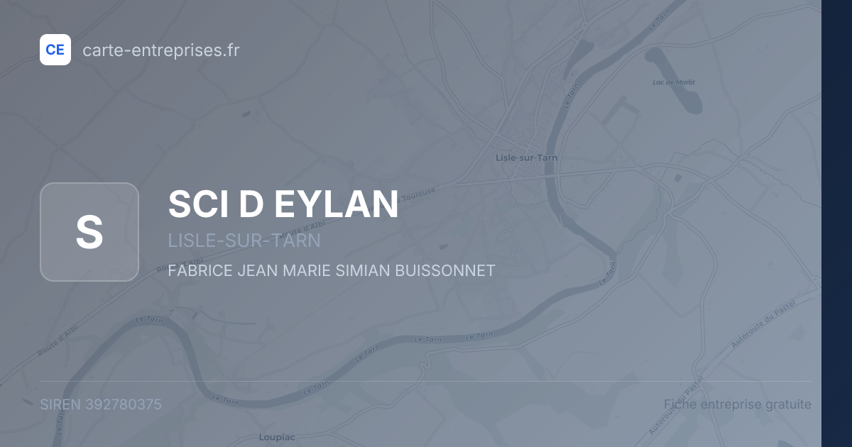 SCI D EYLAN — 392780375 — fiche entreprise