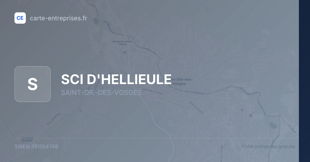 SCI D'HELLIEULE — 391554748 — fiche entreprise
