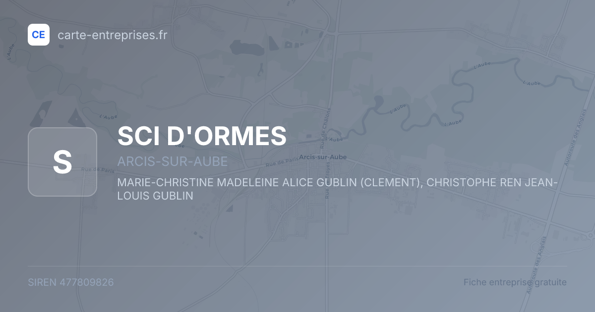 SCI D'ORMES — 477809826 — fiche entreprise