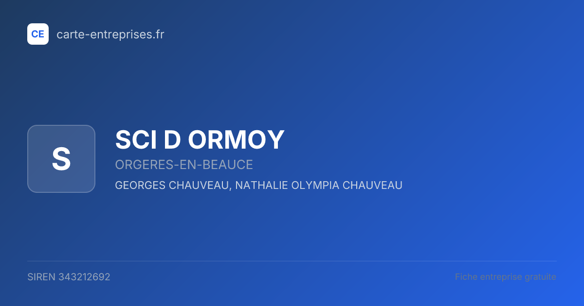 SCI D ORMOY — 343212692 — fiche entreprise