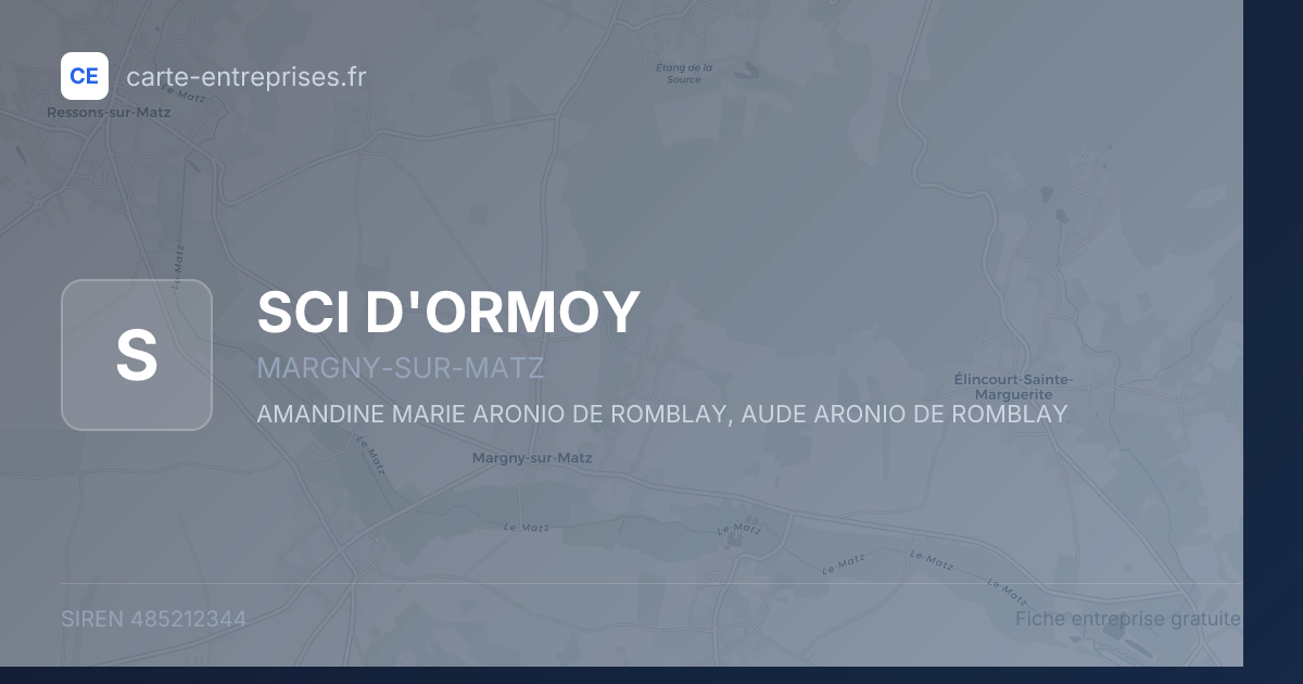 SCI D'ORMOY — 485212344 — fiche entreprise