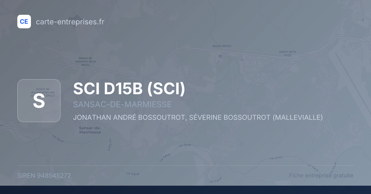SCI D15B (SCI) — 948545272 — fiche entreprise