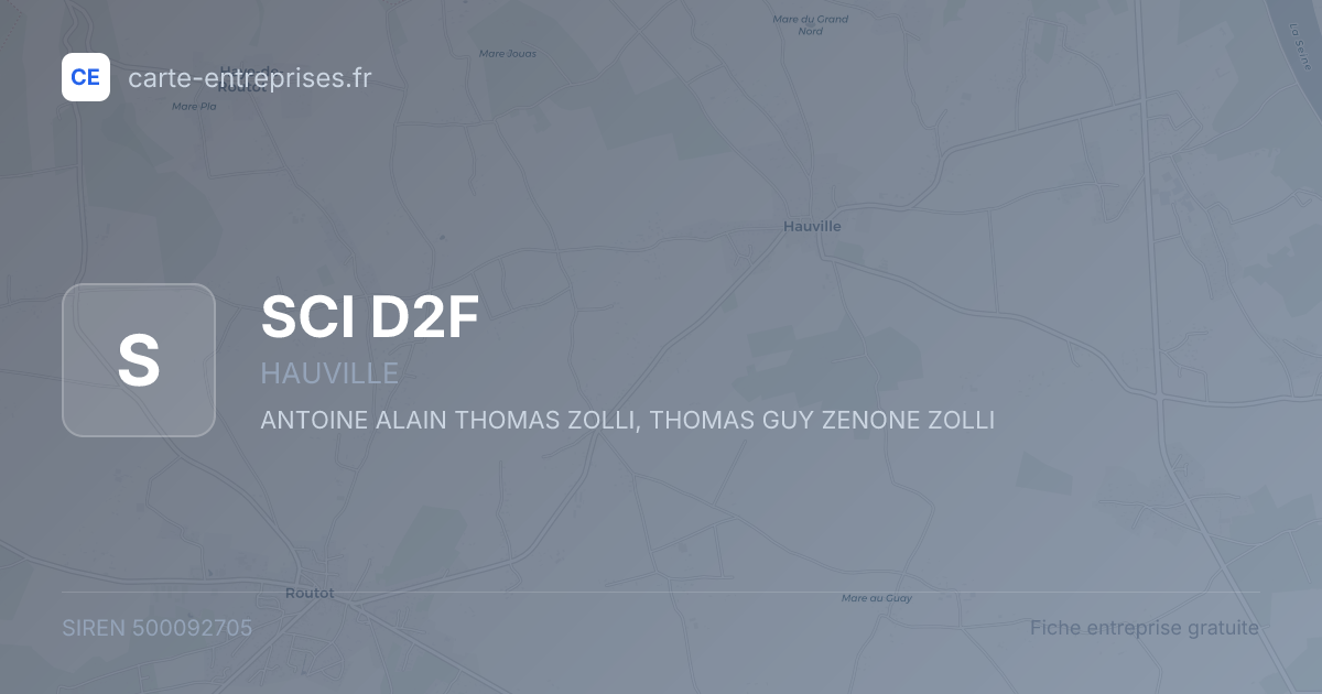 SCI D2F — 500092705 — fiche entreprise