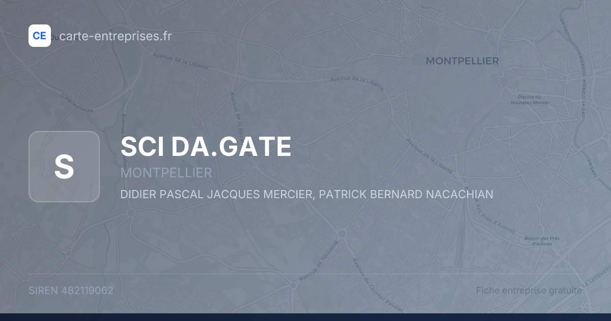 SCI DA.GATE — 482119062 — fiche entreprise