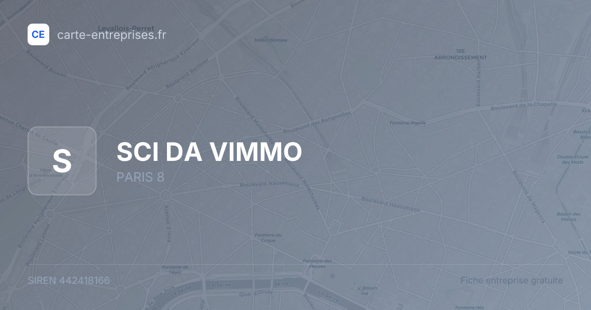 SCI DA VIMMO — 442418166 — fiche entreprise
