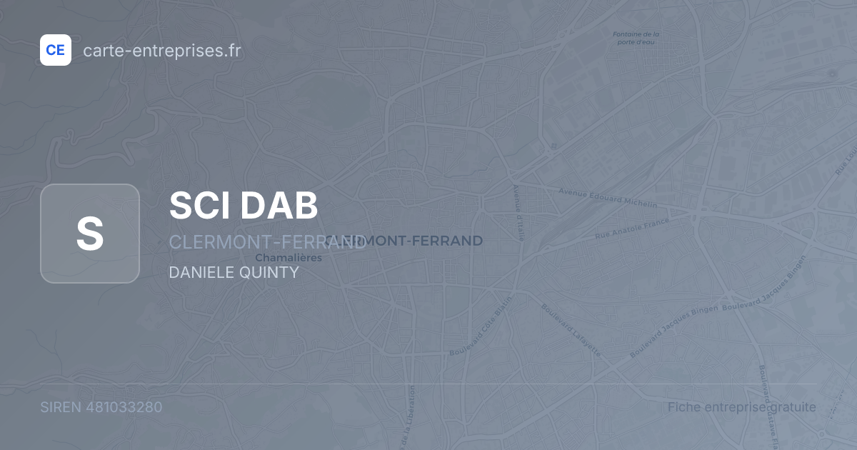 SCI DAB — 481033280 — fiche entreprise