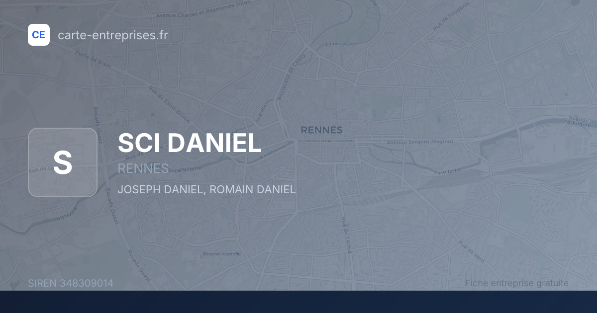 SCI DANIEL — 348309014 — fiche entreprise