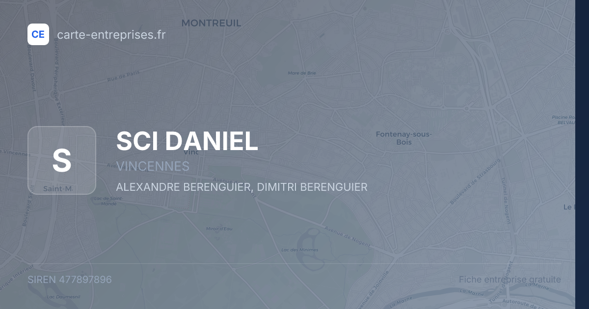 SCI DANIEL — 477897896 — fiche entreprise