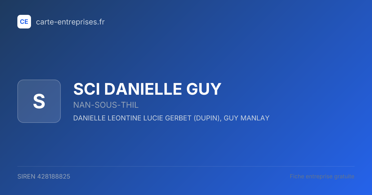 SCI DANIELLE GUY — 428188825 — fiche entreprise
