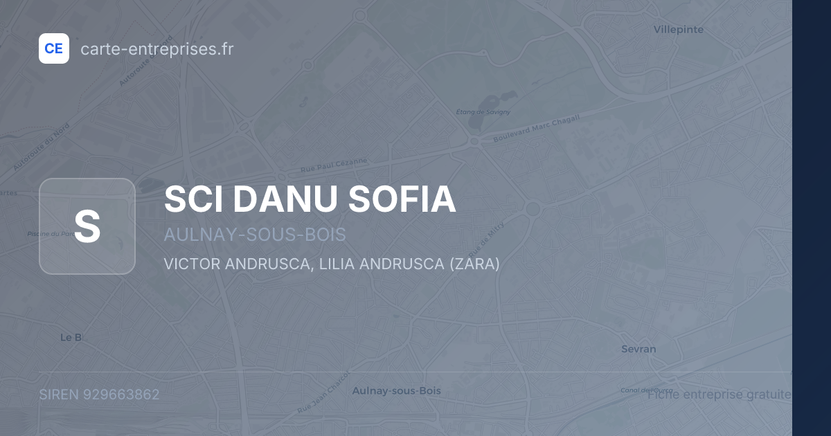 SCI DANU SOFIA — 929663862 — fiche entreprise