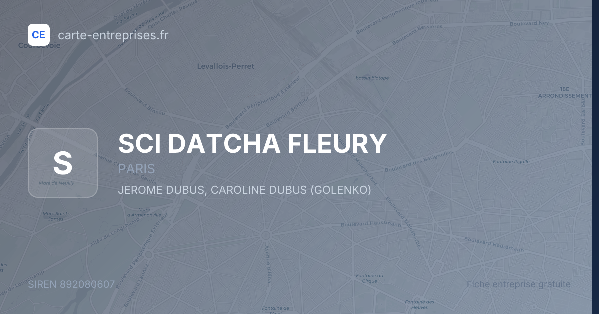 SCI DATCHA FLEURY — 892080607 — fiche entreprise