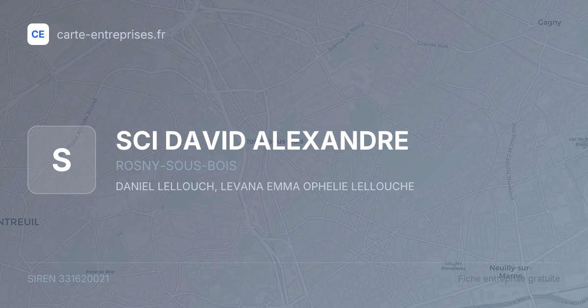 SCI DAVID ALEXANDRE — 331620021 — fiche entreprise