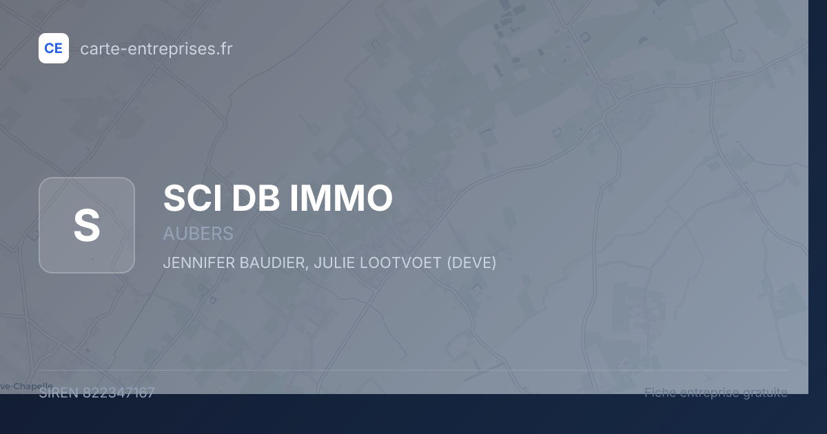 SCI DB IMMO — 822347167 — fiche entreprise