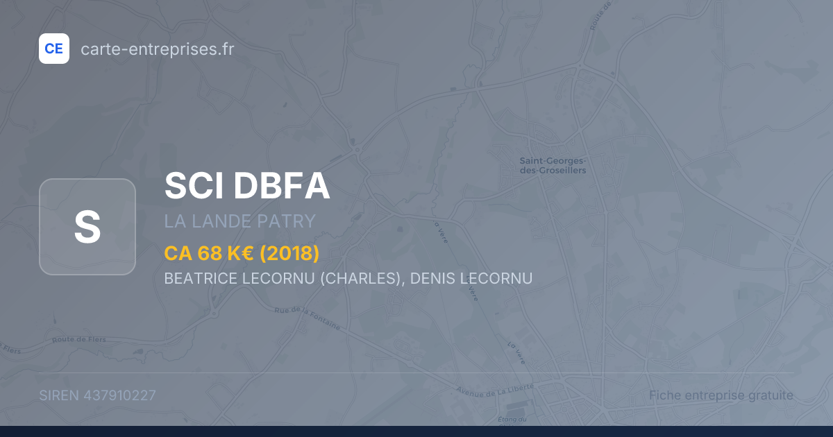 SCI DBFA — 437910227 — fiche entreprise