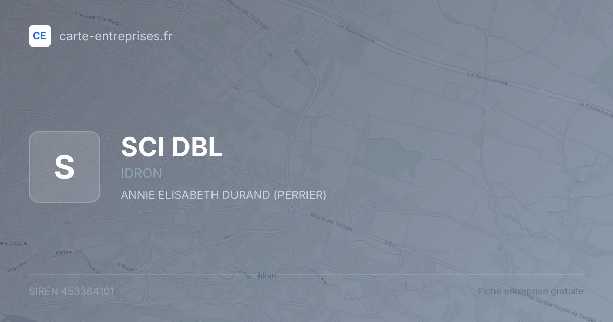 SCI DBL — 453364101 — fiche entreprise