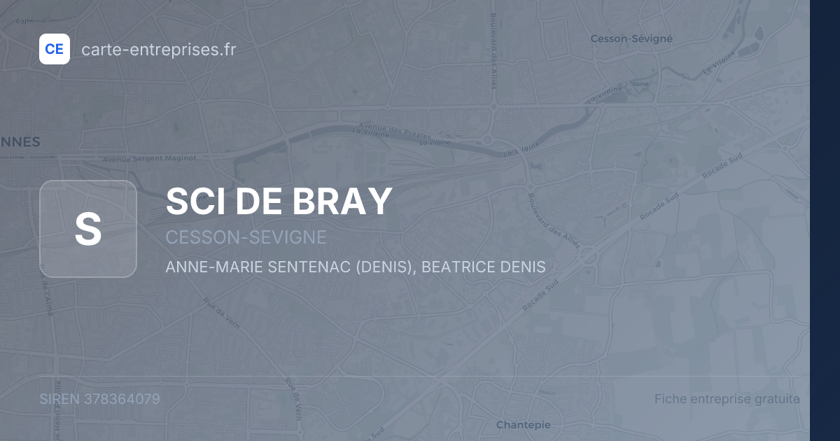 SCI DE BRAY — 378364079 — fiche entreprise