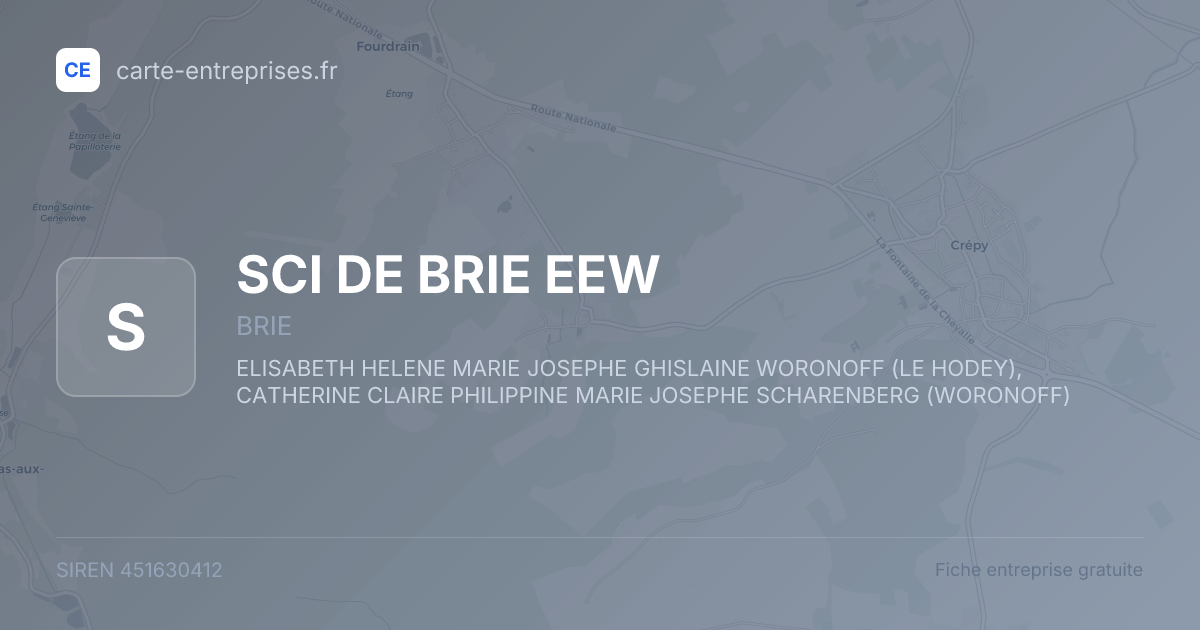SCI DE BRIE EEW — 451630412 — fiche entreprise