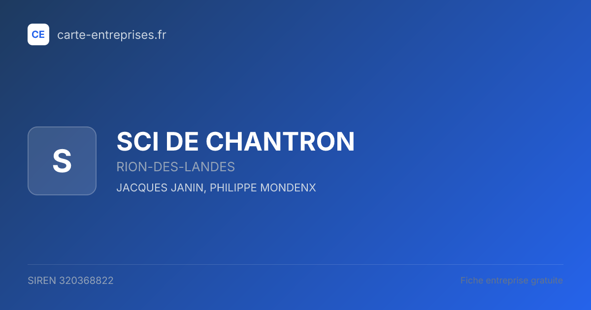 SCI DE CHANTRON — 320368822 — fiche entreprise