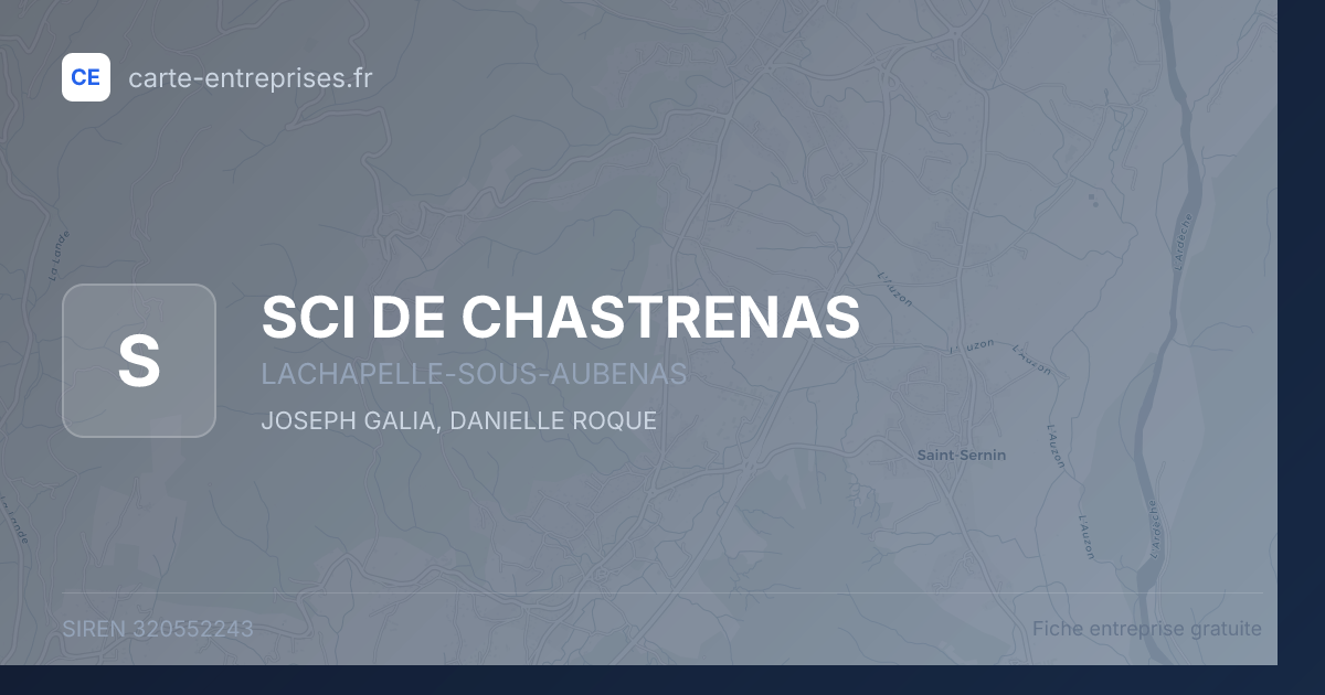 SCI DE CHASTRENAS — 320552243 — fiche entreprise