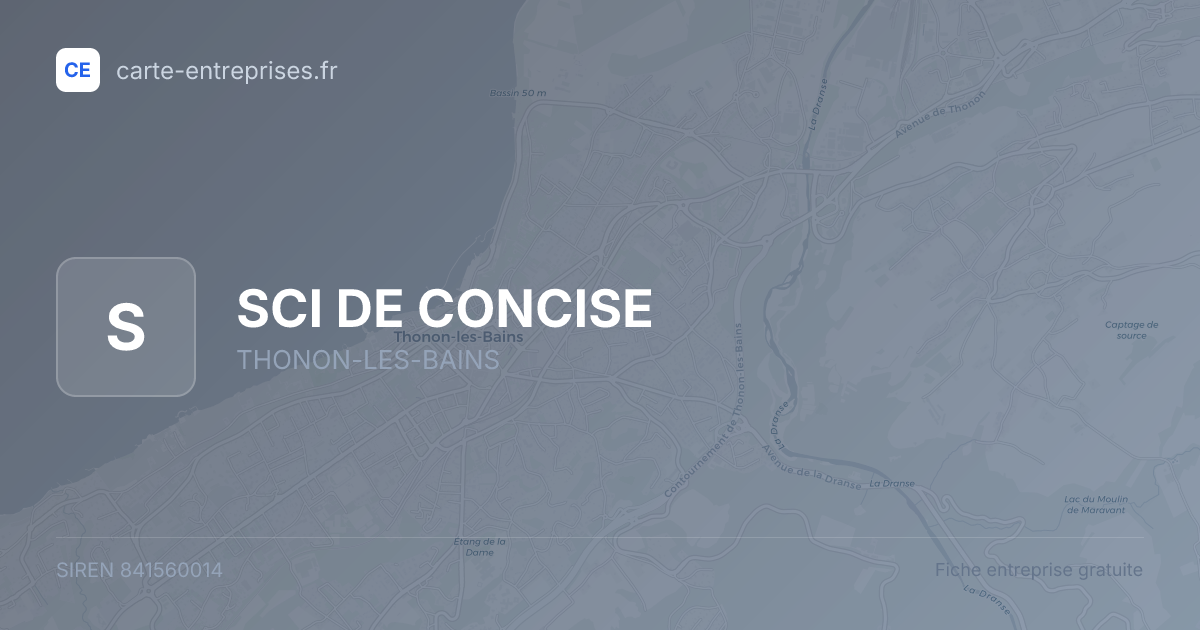 SCI DE CONCISE — 841560014 — fiche entreprise