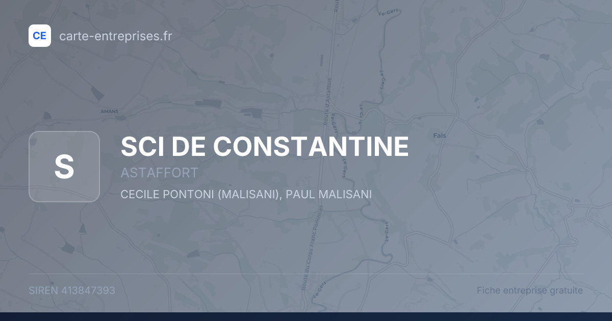 SCI DE CONSTANTINE — 413847393 — fiche entreprise