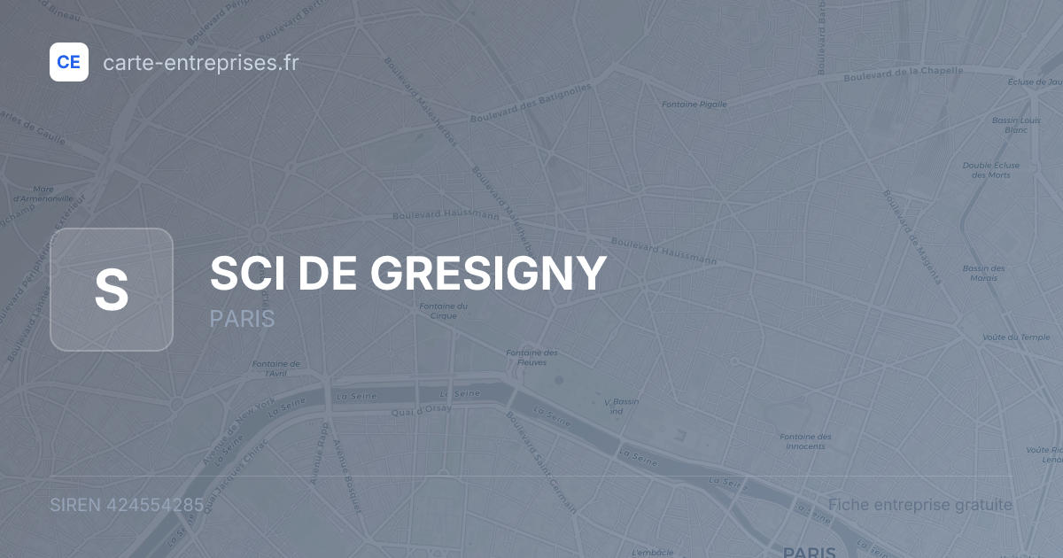 SCI DE GRESIGNY — 424554285 — fiche entreprise