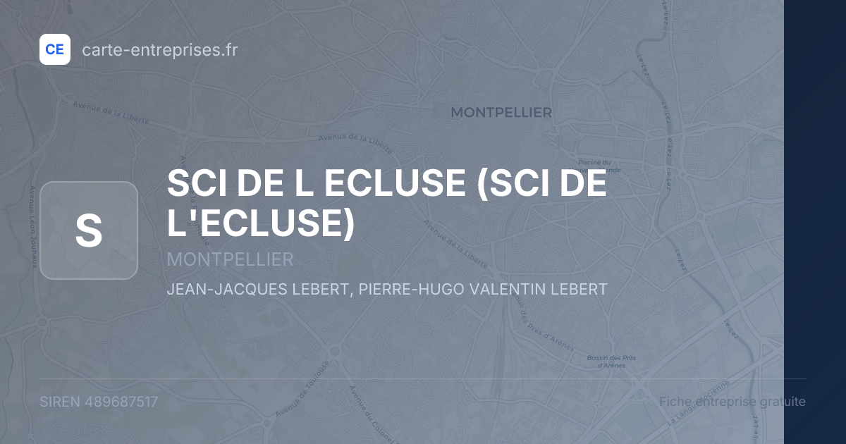 SCI DE L  ECLUSE (SCI DE L'ECLUSE) — 489687517 — fiche entreprise