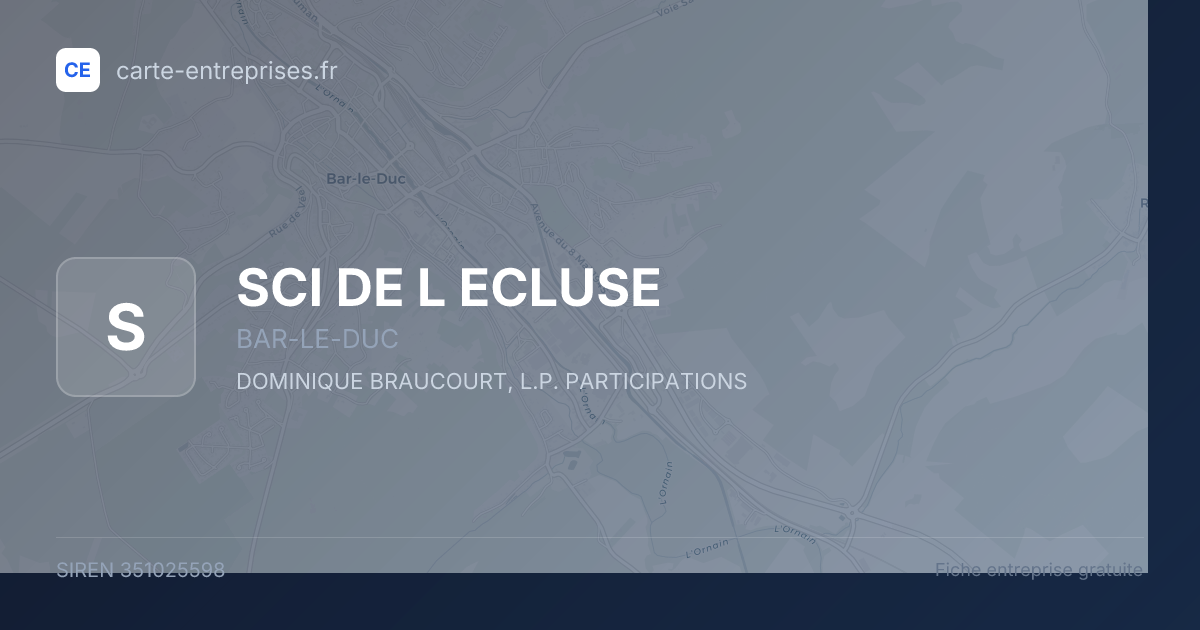 SCI DE L ECLUSE — 351025598 — fiche entreprise