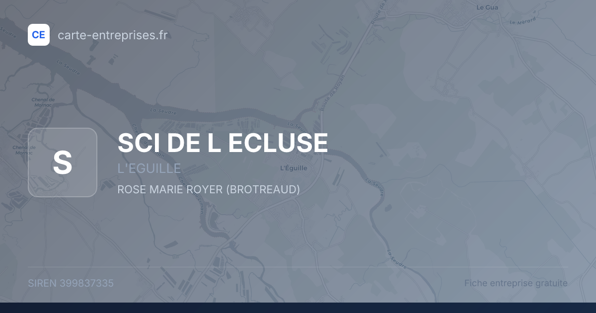 SCI DE L ECLUSE — 399837335 — fiche entreprise